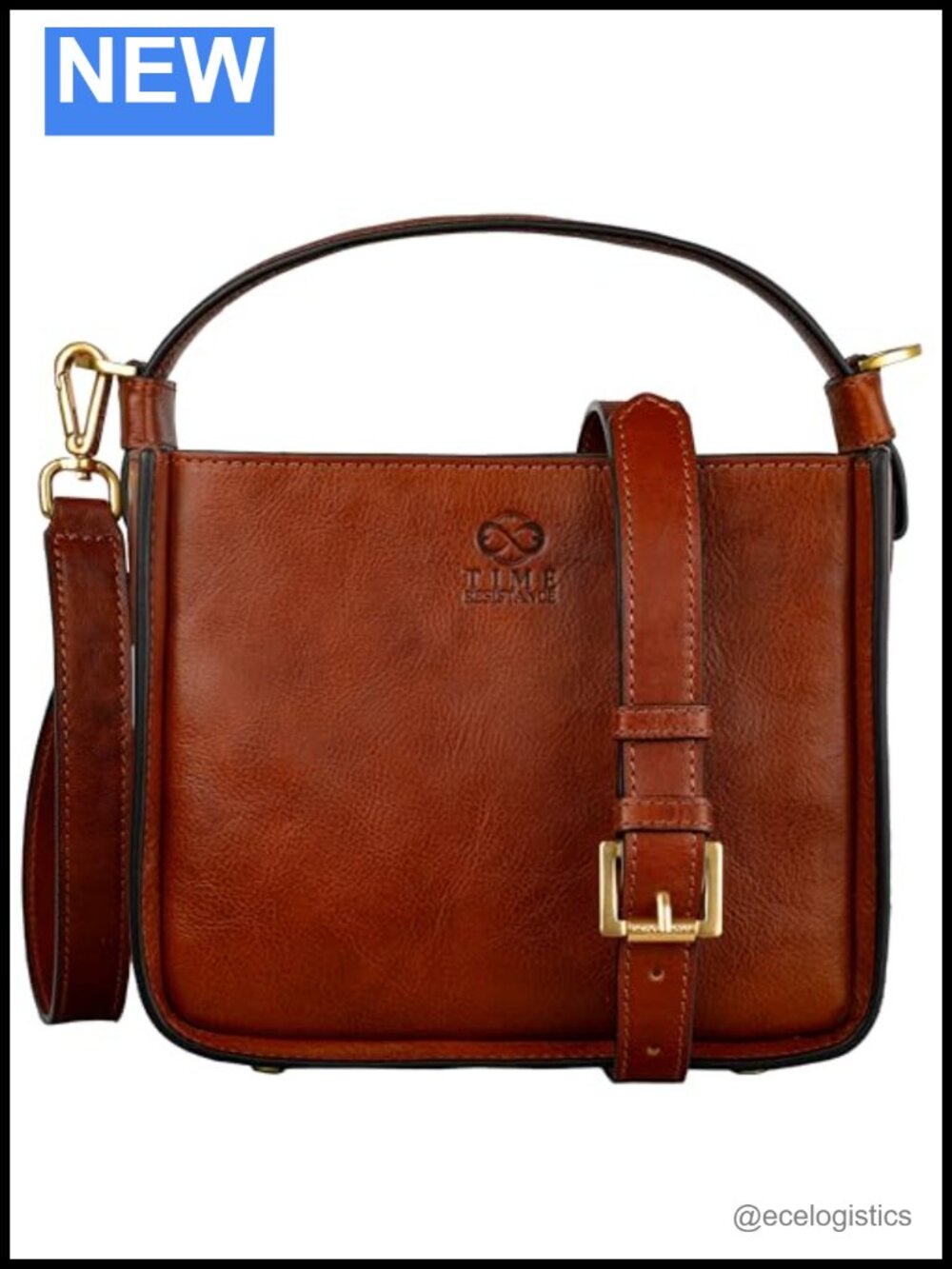 Full-Grain Leather Tote Handbag with Detachable Shoulder Strap - Women's